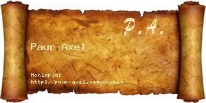 Paur Axel névjegykártya
